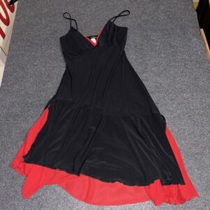 Dress Womens Small Black Red Asymmetrical Y2K Whimsy Goth Romantic Fairy Vampire